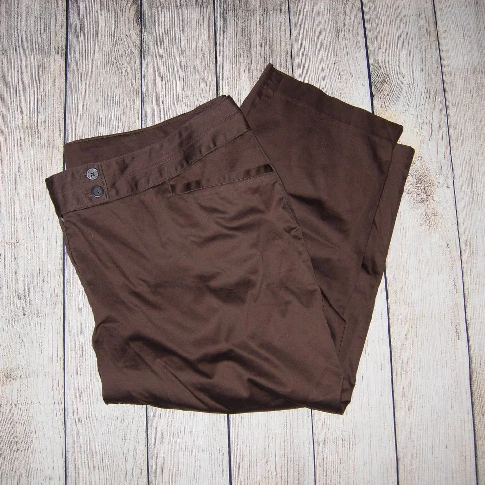 Lane Bryant Brown Cropped Pants 24 - Picture 1 of 7